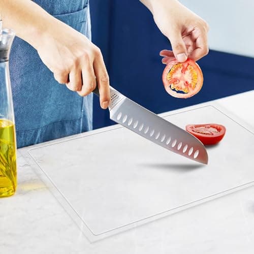 Acrylic Cutting Board with Juice Groove, Clear Cutting Board with Counter Lip, Cutting Boards for Countertop Protector, Non-Slip Dough Mat, Kitchen Decor Gadgets House Warming Gifts(24"x18") - Image 1