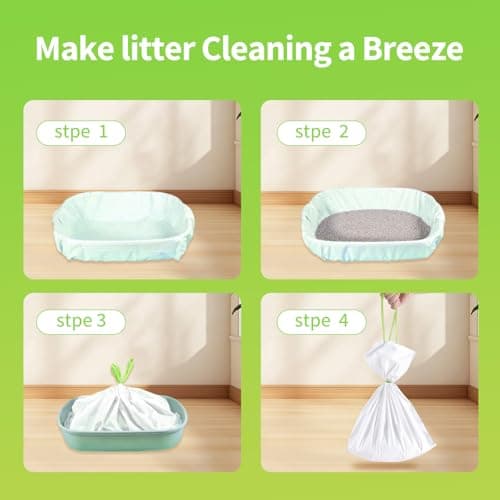 36 Count Jumbo Cat litter Box Liners, 36" x 19" Easy Clean Up Thick Large Kitty Litter Liner XL, Extra Large Heavy Duty Litter Pan Liner Bags with Drawstring for Pet Cat Litter Tray - Thumbnail 6