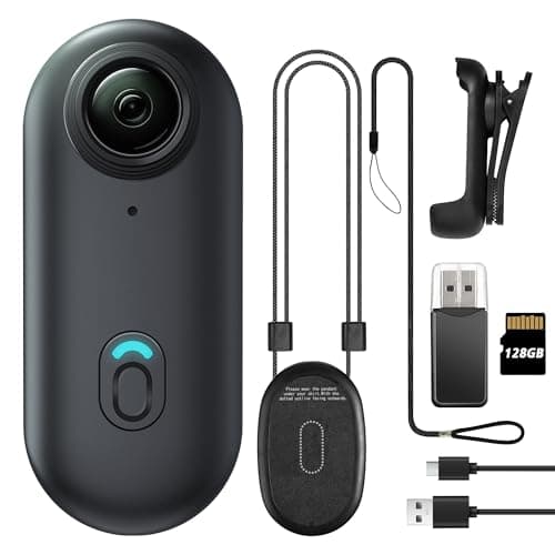 Meoilkolnm Mini Wearable Body Worn Action Camera, FHD 1080P, Thumb Size, Hands Free Recording with Premium Portable Camcorder Mount Anywhere for Security, Work, Guard, Travel, 128GB, Black - Image 1