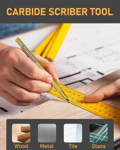 STAGEEK 14 Pack Carpenter Pencil Set with Sharpener, Mechanical Carpenter Pencils with 60 Refills, Deep Hole Long-Nib Marker Pens, Carbide Scribe Tool & Construction Pencils for Architect with Case - Thumbnail 6