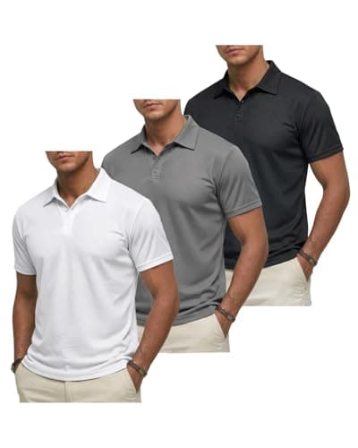 Liloak Mens T Shirts Pack Golf Polos for Men Business Casual Style Multi Pack Tees Short Sleeve Tops - Image 1
