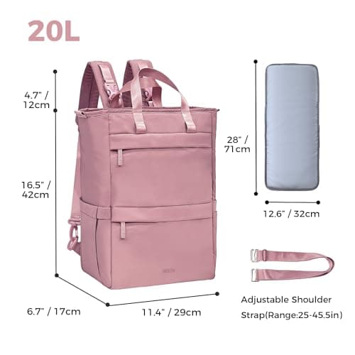 Allovely Diaper Bag Backpack, Large Baby Diaper Bag with Changing Pad, Baby Bag for Mom with Quick-access Insulated Pockets, Lightweight Multipurpose Travel Backpack (Dark Pink) - Thumbnail 6