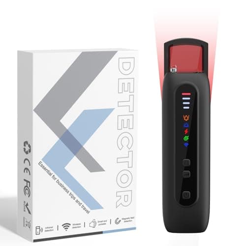 leingee Hidden Camera Detector, 6-in-1 RF Bug Detector for WiFi 4G 5G Signals, GPS Tracker Finder and Listening Device Detector with Infrared Lens Finder