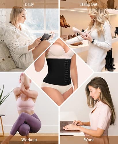 Ganado Waist Trainer for Women Corset Shapewear Tummy Control Waist Cincher Underbust Postpartum Girdle Body Shaper (#2 Black(28CM) 3X-Large) - Thumbnail 5