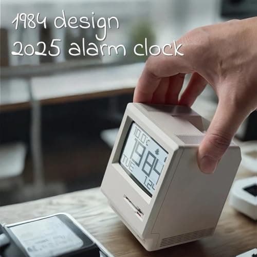 GIISSMO Maclock WB-8 Retro Pixel Alarm Clock, 1984 Computer Style Electronic Digital Clock, USB Desk Clock for Bedroom, Multiple Alarms, Calendar, Temperature, Adjustable Brightness - Thumbnail 4