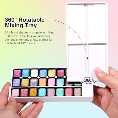 24 Color Glitter Patting Nail Gel Polish, Pearlescent Ombre Painting Gel Palette with Sponge Applicators for Blush Blooming Floral Aura French Manicure DIY Nail Art Palette - Thumbnail 6