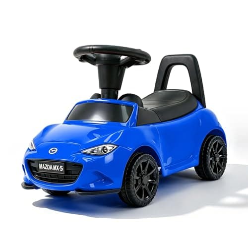 HEIMILI Mazda Licensed Kids Push Car, Toddler Ride On Toy with Anti-Slip Wheels & Safety Bumper Guards, Foot to Floor Toy for Indoor & Outdoor (Blue) - Image 1