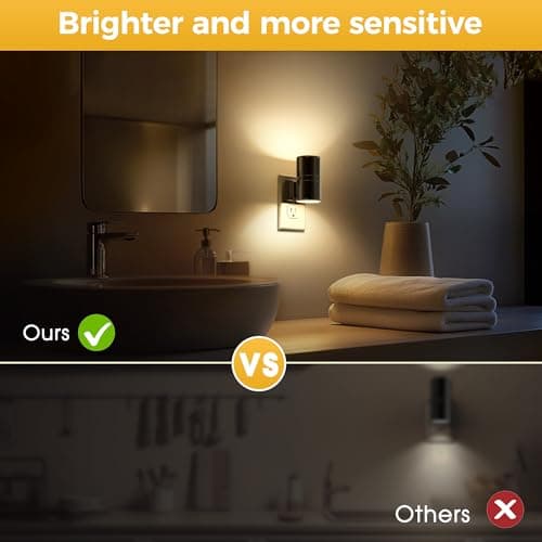 L LOHAS LED Night Light, Automatic Night Lights Plug into Wall, 2 Pack Nightlights with Light Sensor, 3000K Soft White 0-100LM Dimmable Modern Nightlight for Kids Bedroom Hallway - Thumbnail 4