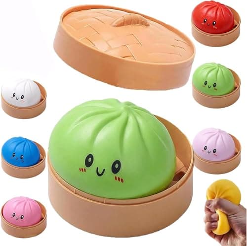 Giant Mystery Dumpling Squishy, 4 Inch Jumbo Dumpling Stress Ball, Squishy Bun, Anxiety Relief Fidget, Soft Squeeze Decompression Dough for Adults Classroom Prizes & Party Favors