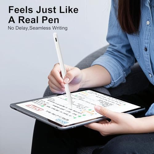 Stylus Pen for Ipad Pencil (2018-2025) - 2X Fast Charge Compatible with Apple Pencil Pro 13”/12.9”/11”/M4, iPad 11/10/9/8/7/6/th Gen, Air 7/6/5/4/3/M3/M2, Mini7/6/5th, White - Thumbnail 4
