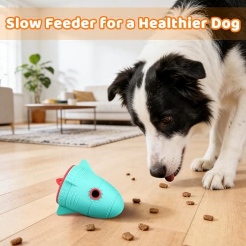 Dog Treat Toys for Medium Dogs & Small Dogs, Silicone Dog Toy Treat Dispenser Slow Feeder, Dog Interactive Toys for Boredom, Dog Enrichment Toys to Keep Them Busy, Interactive Dog Toy 1 Pack (Blue) - Thumbnail 3