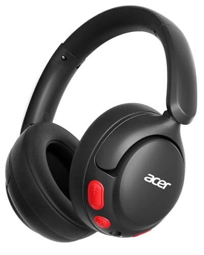 Acer Kids Bluetooth Headphones, 85dB Volume Limiter, Foldable Wireless Over-Ear Headphones for iPad, Travel, 75H Playtime, Bluetooth 5.4, Built-in Mic, Black