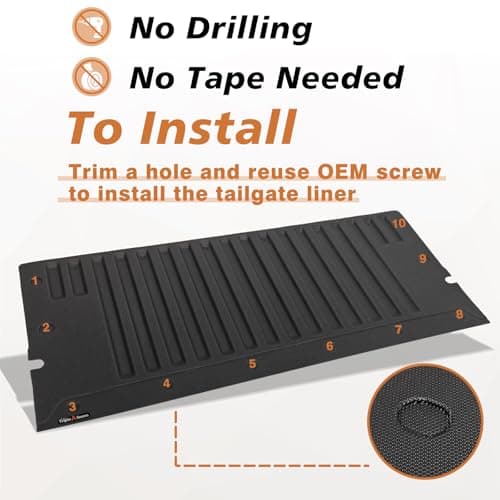 TripleAliners Truck Mat Compatible with 2024-2026 Toyota Tacoma Tailgate Accessories, Tailgate Mat Cover Custom Fit All Weather Protection Pickup Liner - Thumbnail 3