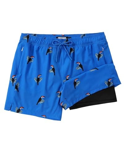 CoozySphere 2 in 1 Mens Swim Trunks 5 Inch Quick Dry Board Shorts Beach Swim Shorts Bathing Suit with Compression Liner 5 Inch XXL - Image 1