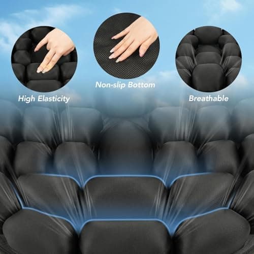 RUIERS Travel Seat Cushion, 3D Air Inflatable Pressure Relief Cushion for Hemorrhoid and Tailbone Pain Relief, Optimal Support for Long Sitting in Car, Air Travel, Office Chairs, Home Living - Thumbnail 6