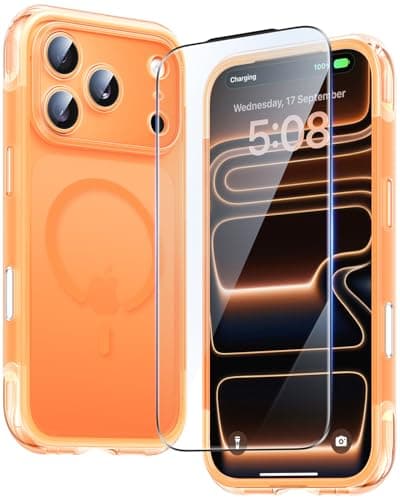 Gadged GPro Air for iPhone 17 Pro Max Case with Screen Protector, [Full Camera Protection] Fit for MagSafe, Mil-Grade Drop Tested, Shockproof Matte Cover for iPhone 17 Pro Max Phone Case 6.9'' Orange