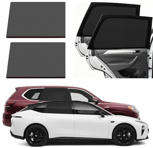 Car Window Screen for Cars and SUVs, Insect-Proof, Maintains Air Circulation, Sun Shading, Privacy Protection(2 Rear Windows)