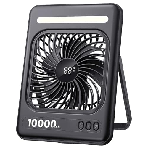 Untisu Personal Portable Desk Fan, Small Rechargeable Portable Fan (White) (Black) - Image 1