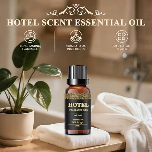 Hotel Diffuser Oil Set - Inspired by My Way, Baccarat, Westin White Tea, Santal, 24k Magic, Ritz-Carlton Hotel Scent Essential Oil Set Large Capacity, 20ml - (Pack of 6) - Thumbnail 2