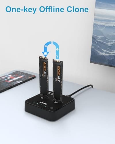 MAIWO K3016P2 NVMe AHCI M.2 SSD Duplicator, USB3.2 Type C 20Gbps Clone Docking Station, for M.2 SSD 2230/2242/ 2260/2280, Support One Key Cloner Copy Function - Thumbnail 5