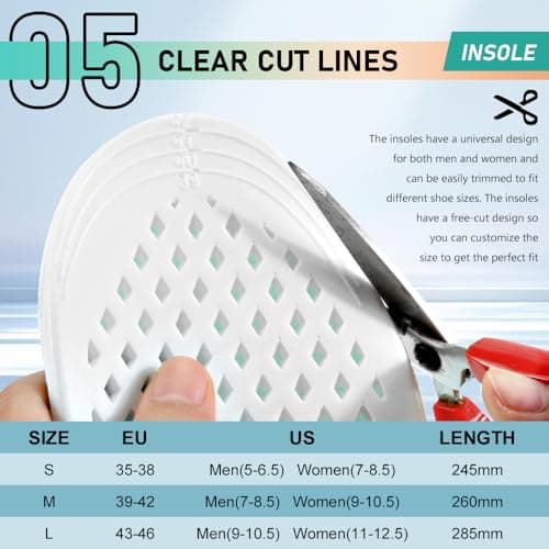 XINIFOOT 3 Pairs Breathable Shock Absorption Sport Shoe Insoles Elastic Soft Running Shoes Pad Replacement Insole for Men&Women Mint Green (M Men 7-8.5 / Women 9-10.5) - Thumbnail 6