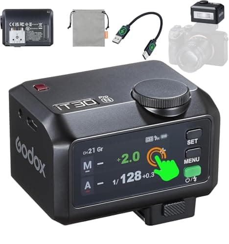 Godox iT30 Pro N Mini Flash for Nikon Camera, TTL Auto-Exposure, 2.4G Wireless X System, HSS 1/8000s, 2.8" Full-Color Touchscreen, Built-in Diffuser, Lithium Battery with Wireless Flash Trigger - Image 1