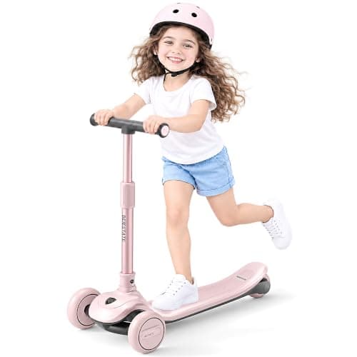 BEIESTATE 3 Wheel Scooter for Kids Ages 3-18, Up to 220 Lbs, Kids Scooter with Adjustable Lean-To-Steer Switch, Foldable, Lightweight, Wide Anti-Slip Deck, Adjustable Height Handlebar, Light-Up Wheels