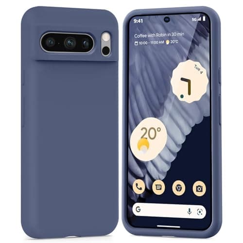 TISOOG Compatible with Google Pixel 8 Pro Case, [Upgrade Defender Liquid Silicone] [Soft Microfiber Lining],Shockproof Slim Thin Protective Phone Case for Google Pixel 8 Pro 6.7 inch-Navy Blue - Image 1