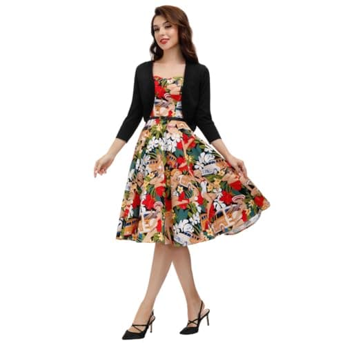 Belle Poque Womens Petite 3/4 Sleeve Black Bolero Jackets for Evening Dresses (Pure Black XS) - Thumbnail 4