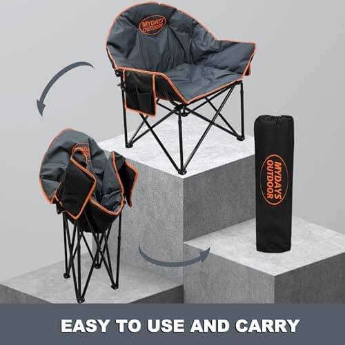MYDAYS OUTDOOR Oversized Heated Camping Chair for Adults,(No Power Bank) Heavy Duty Camping Chairs,Heated Chairs Outdoor Sports,W/3 Control Levels for Back & Seat(Grey) - Thumbnail 6