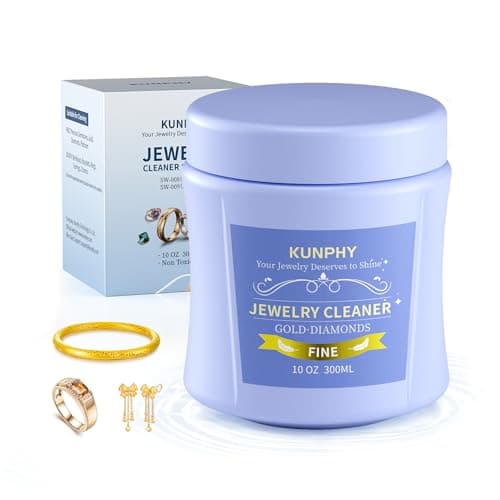 KUNPHY Fine Jewelry Cleaner, 10oz Ring Cleaner, Quick and Easy Jewelry Cleaner Solution for Restoring Shine, Professional Gold Cleaner for Fine, Delicate Jewelry, Gold, Diamonds, and Earrings - Image 1