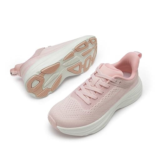 Athlefit Womens Walking Shoes Comfortable Slip On Pink Tennis Shoes Athletic Gym Non Slip Workout Fashion Sneakers Size 5.5 - Thumbnail 6