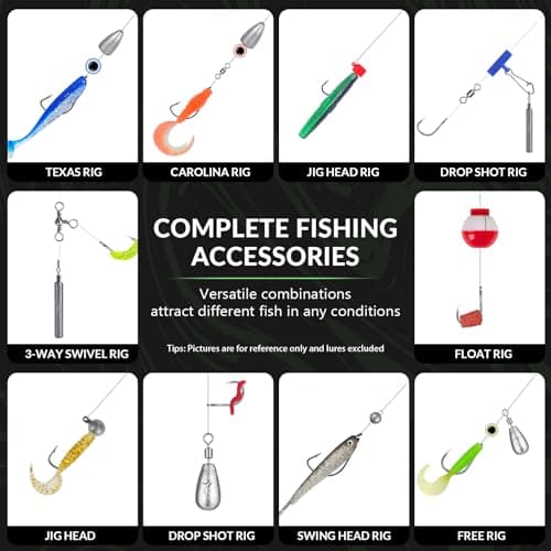 THKFISH 375pcs Fishing Accessories Kit, Double sided Organized Fishing Tackle Box with Tackle Included Hooks, Weights Sinkers, Bass Fishing Gear Gifts - Thumbnail 5