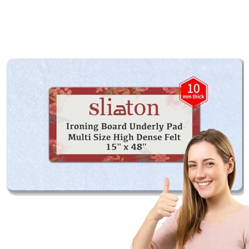 slieton Premium Felt Underlay Ironing Board Padding with Thick White Polyester Felt Pad, Cut to Size Fits XL Ironing Board & Other Extra Wide Boards (15" x 48") - Image 1