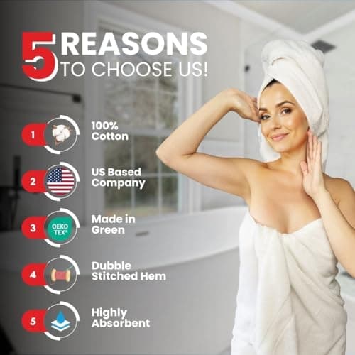 Infinitee Xclusives – Luxury Bath Sheets Towels – 1 Pack 600 GSM (35X70 Inches) – 100% Ring Spun Cotton Large Bath Towels for Bathroom (Brilliant White, Bath Sheets - Pack 1) - Thumbnail 3