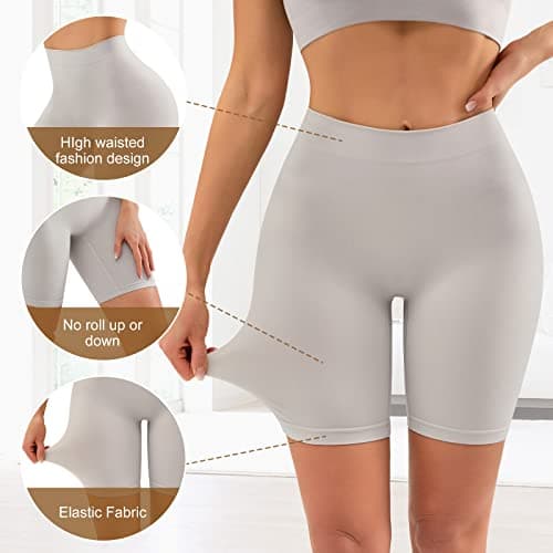 YADIFEN Slip Shorts for Under Dresses Women Seamless Anti Chafing Underwear Shaping Boyshort Smooth Thigh Biker Short Panties - Thumbnail 3