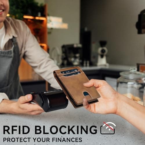 furid Card Wallet For Men Slim: Smart Rfid Minimalist Front Pocket Pop Up Wallet with ID Window - Gifts for Husband Father at Birthday Anniversary - Thumbnail 6