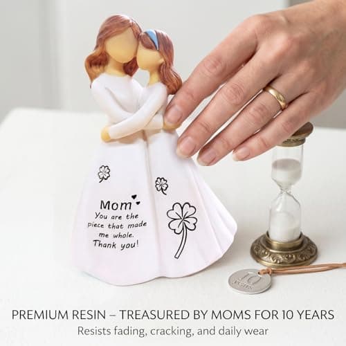 VDOR Mother Daughter Figurine Hand-Painted - Faceless Resin Embrace Sculpture 5.2" - Gift for Mom on Birthday Mothers Day Wedding & Christmas - Thumbnail 6