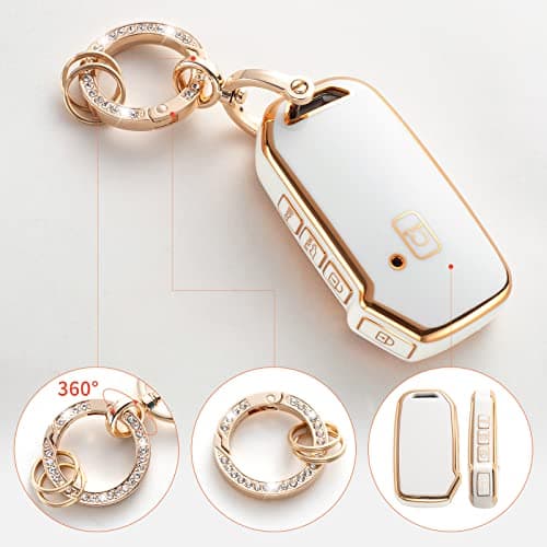 RUABIBAN Key Fob Cover Compatible with Kia, Soft TPU Key Case Protection Shell Fit for Kia Cerato Ceed Forte NIRO Sorento Seltos Sportage Soul Telluride Remote Smart Key Protector - Thumbnail 3