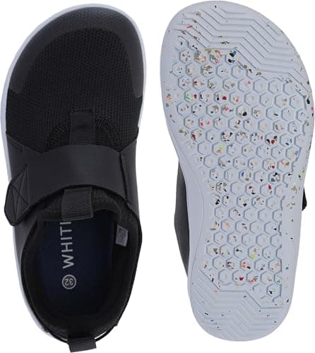 WHITIN Kids Barefoot Shoes for Boys/Girls Pull-On Sneakers Minimalist Wide Toe Box Running Zero Drop Size 10.5 Little Walking Athletic Sport Flex Fashion Tennis Black Multi 28 - Thumbnail 5