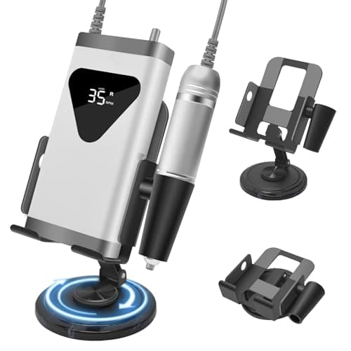 Diesisa Nail Drill Machine Holder - Nail Drill Holder Stand - 360° Rotatable - with Pen Holder - Portable Nail Desk Organizer - Professional Manicure Tool Organizer for Nail Techs Salon & Home Use - Image 1