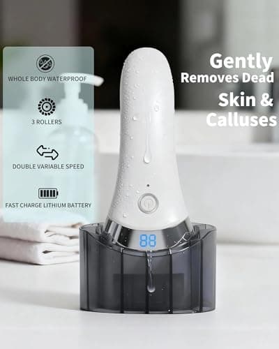 Kaaeiccr Electric Foot Callus Remover, Rechargeable Foot Care Tool with 3 Speed Settings, Waterproof Foot File, Portable Foot Dead Skin Remover, Smooth Heels, Home or Travel Spa Foot Care - Thumbnail 4
