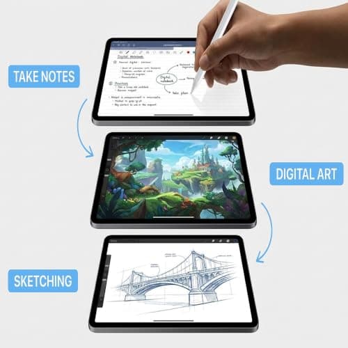 3X Fast Charge Stylus Pen for iPad, Active Pencil with Palm Rejection & Tilt Sensitivity, Compatible iPad 10th/9th/8th/7th/6th Gen, Air 11/13 M2/M3/5/4/3, Pro 11/12.9/13 M4, Mini A17 Pro - Thumbnail 2