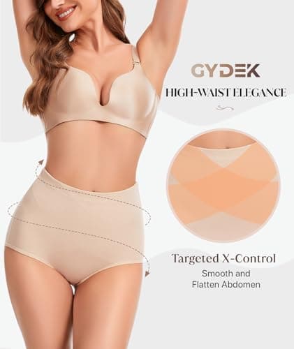 GYDEK Shapewear for Women Tummy Control - High Waist Body Shaping Briefs Compression Underwear Seamless Breathable Girdle for Shapewear panties - Thumbnail 4