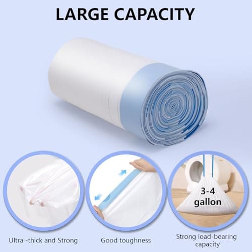 120 Count Self-Cleaning Cat Litter Box Liners Bag, Compatible with MeoWant-SCO1 and MeoWant-SCO2, Thick Heavy Duty Drawstring Replacement Cat Litter Box Liners-18"x 12.6" - Thumbnail 3