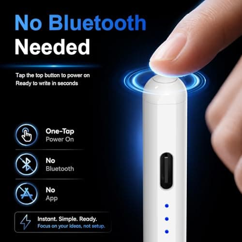 HATOKU Stylus Pen for iPad 2018-2025, 15 Mins Fast Charging Pencil (1st Generation) with Plam Rejection & Tilt Magnetic Digital Pens for iPad 6-9/10/11, Air 3/4/5/M2/M3, Mini 5/6/7, Pro 11/12.9/M4/M5 - Thumbnail 6