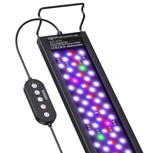 SEAOURA Aquarium Plant Growth Light for 48-54in Freshwater Tank, Full Spectrum LED Lights, 6H/8H/12H Timer, WRB 3 Channel Customizable, 10 Brightness & 11 Colors, Adjustable Bracket - 42W