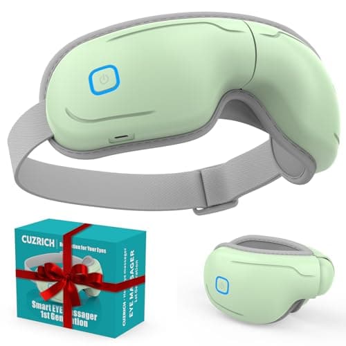 CUZRICH Eye Massager with Heat and Compression - Avocado Green Heated Eye Mask with Vibration, Bluetooth Music, 6 Modes, Rechargeable 1200mAh Battery for Eye Strain, Dry Eyes, Migraines Relief - Image 1