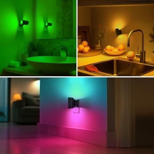 Briignite Night Lights Plug into Wall, 10-Color Changing RGB Night Light for Kids,180° Rotatable Plug in Nightlight with Dusk to Dawn Sensor for Bathroom Decor, Children Room, Gift-2 Pack - Thumbnail 6