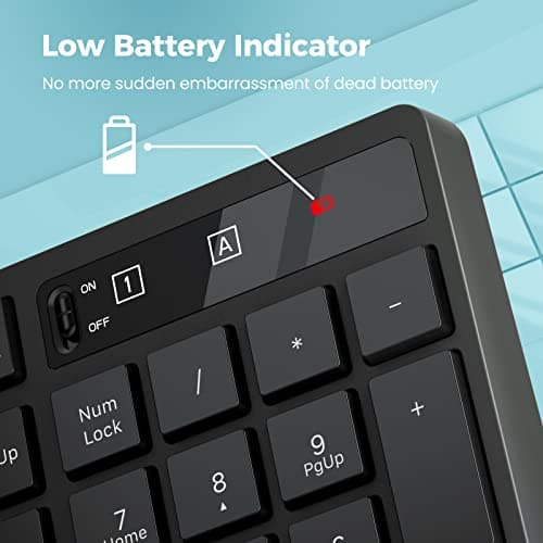 Wireless Keyboard and Mouse Combo, Lovaky 2.4G Full-Sized Ergonomic Keyboard Mouse, 3 DPI Adjustable Cordless USB Keyboard and Mouse, Quiet Click for Computer/Laptop/Windows/Mac (1 Pack, Black) - Thumbnail 6